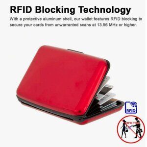 RFID Red Aluminum Card Wallet NWT